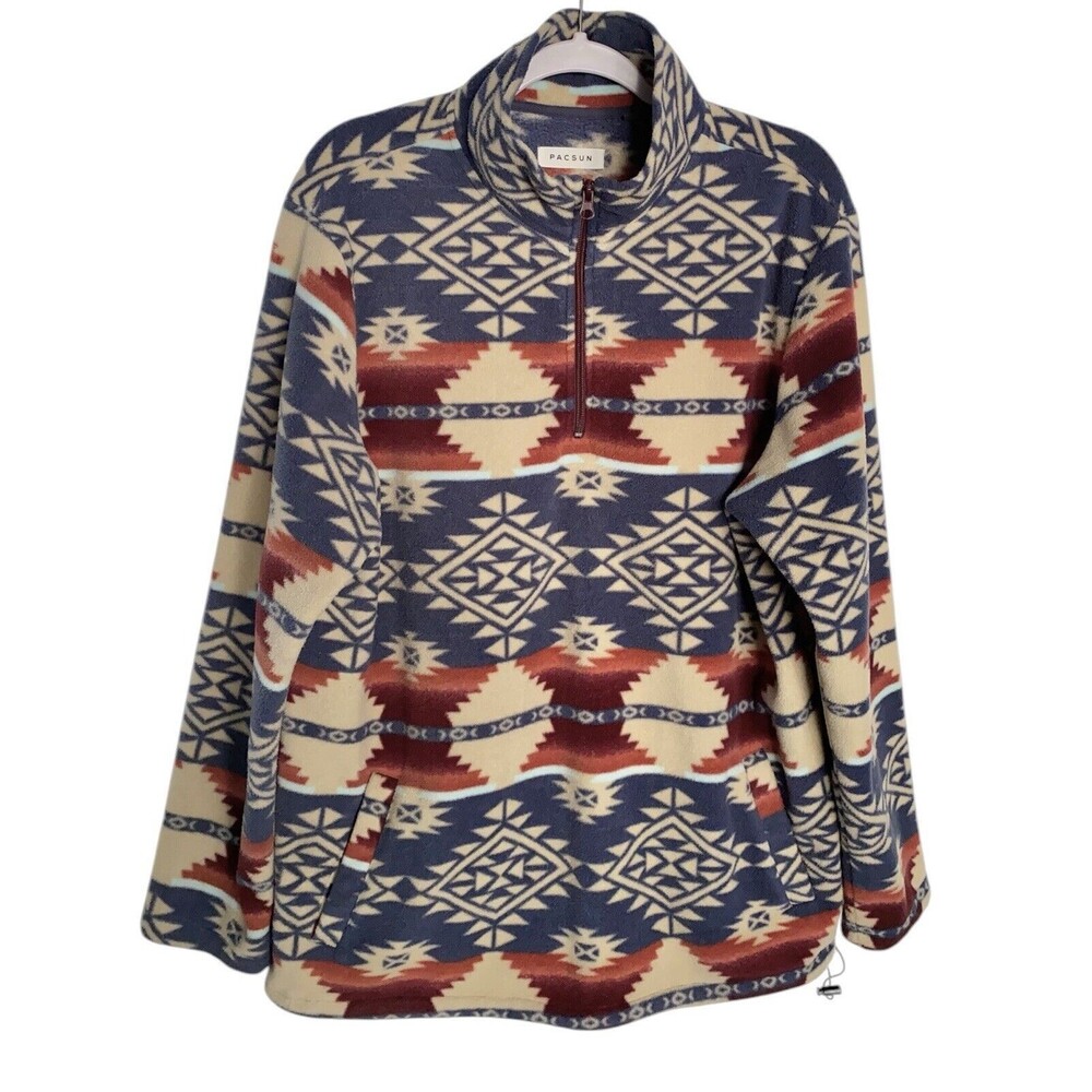 PACSUN Sweater Pullover Aztec Cowboy Western Sweatshirt Zip Jacket